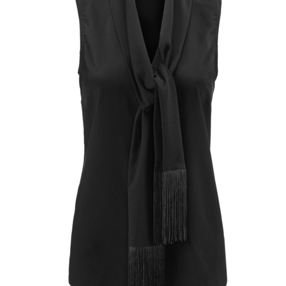 Cabi Fringe Blouse in Black #3430 Sz: Medium